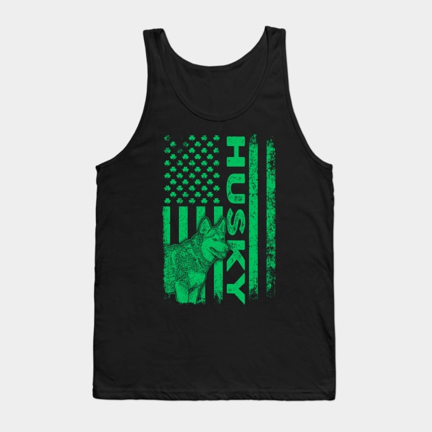 Irish Sibe Husky Dog American Ireland Flag St Patrick Day Tank Top by dashawncannonuzf